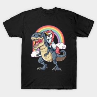 Unicorn Riding Dinosaur- T-Shirt